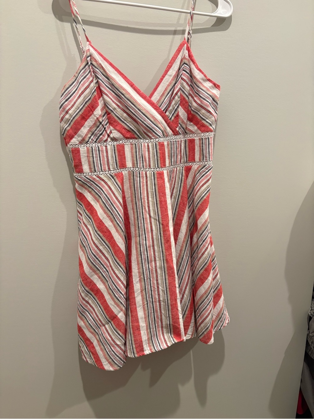 Blue Rain Red and White Striped Spaghetti Strap Tank